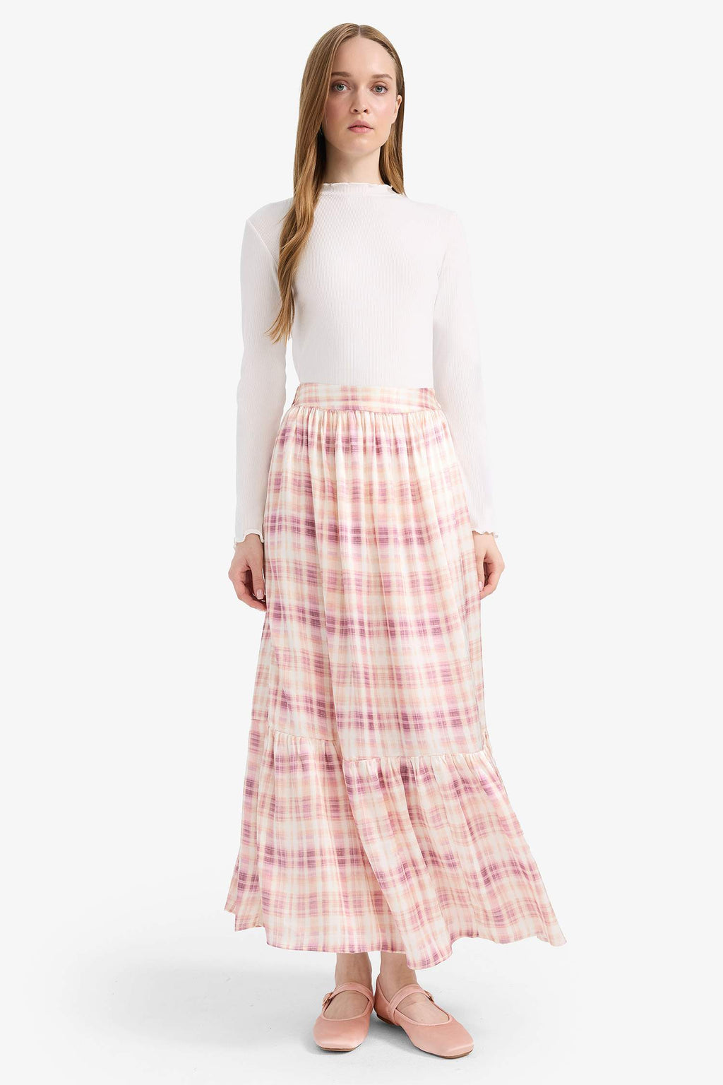 Printed Satin Maxi Skirt