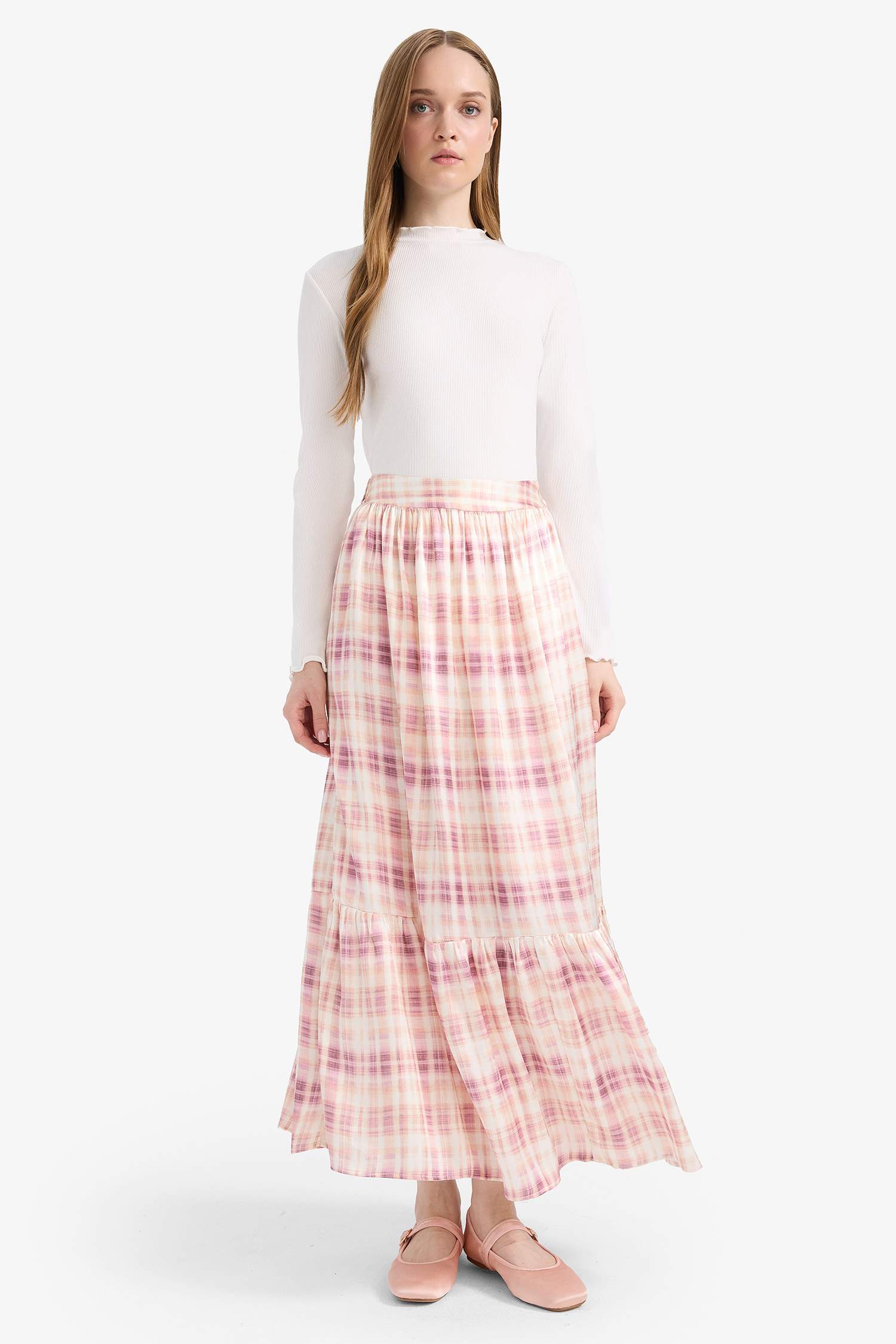 Printed Satin Maxi Skirt