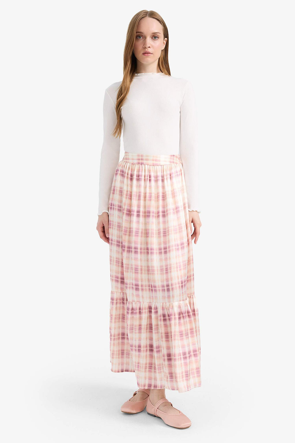 Printed Satin Maxi Skirt