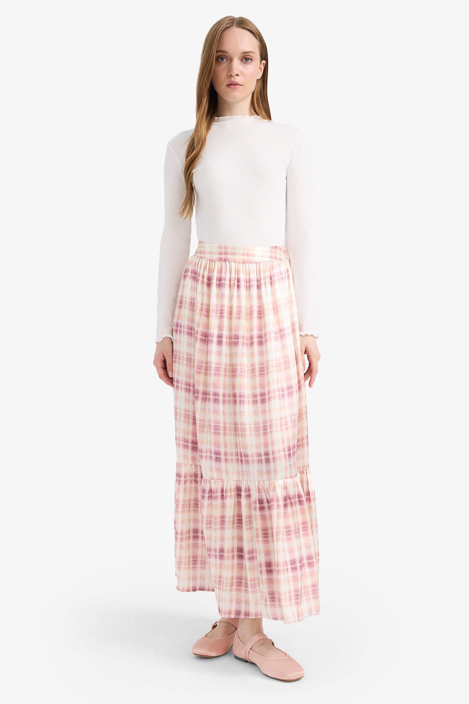 Printed Satin Maxi Skirt