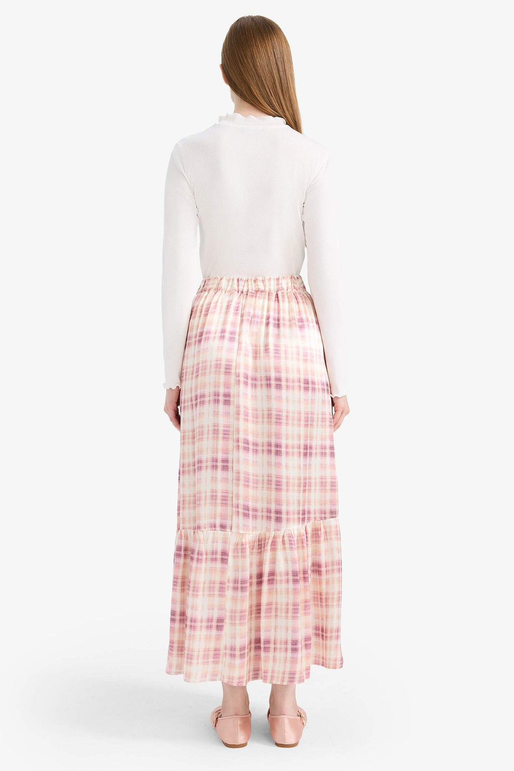 Printed Satin Maxi Skirt