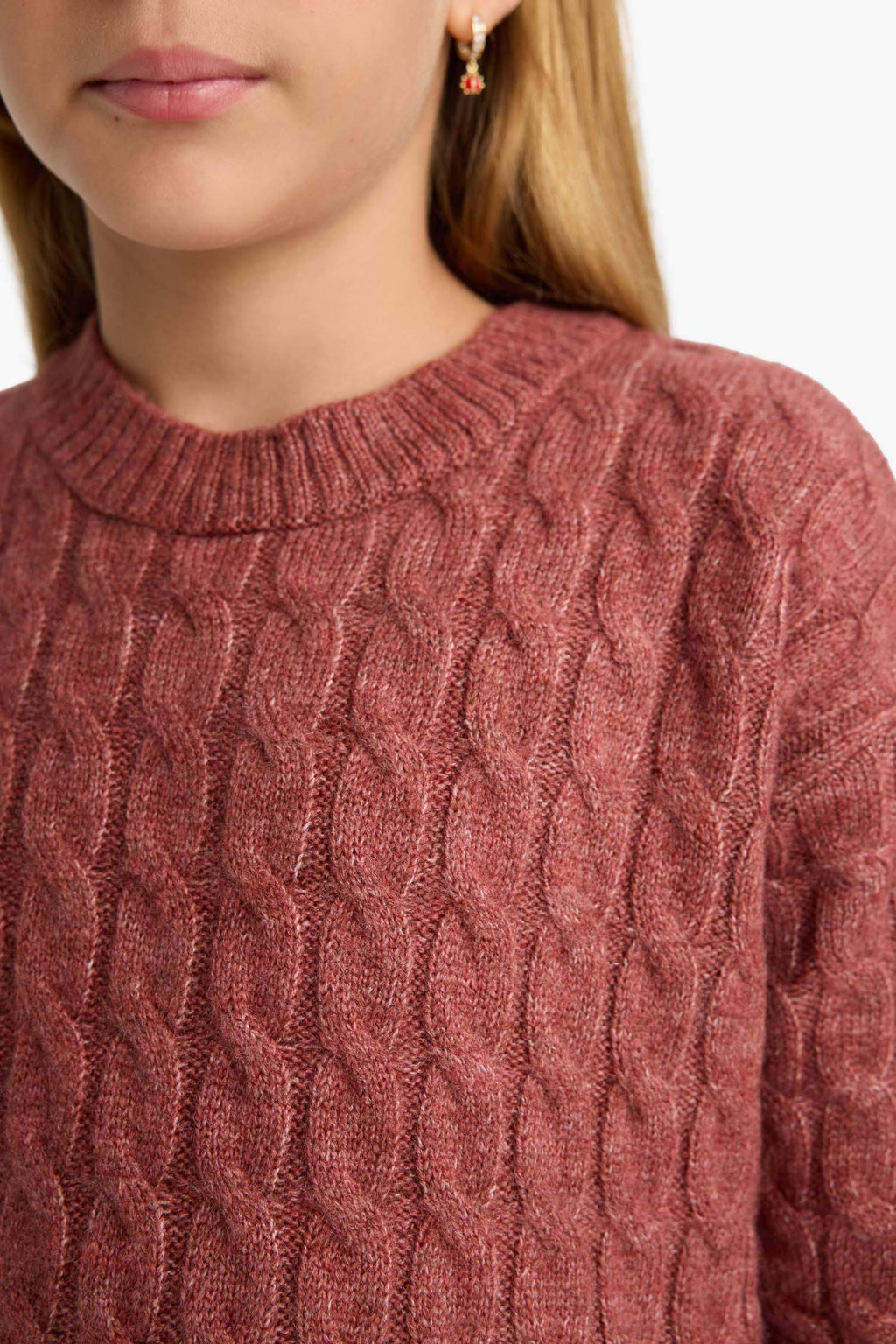 Girls Crew Neck Knitted Sweater