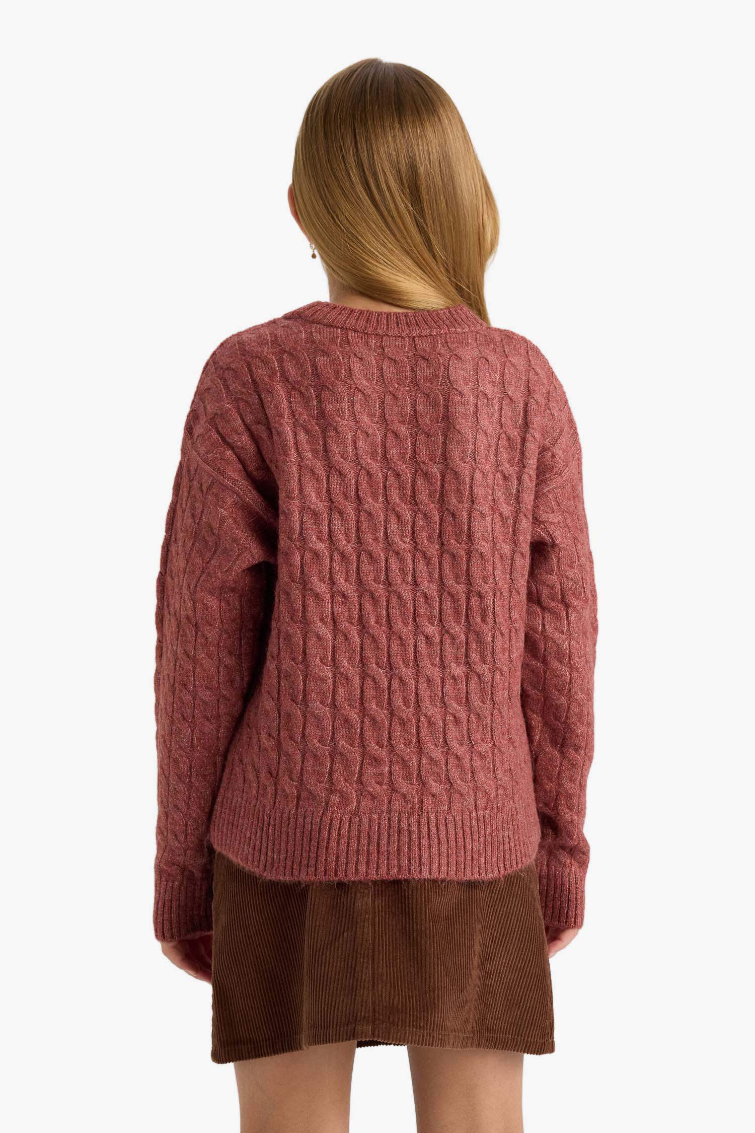 Girls Crew Neck Knitted Sweater