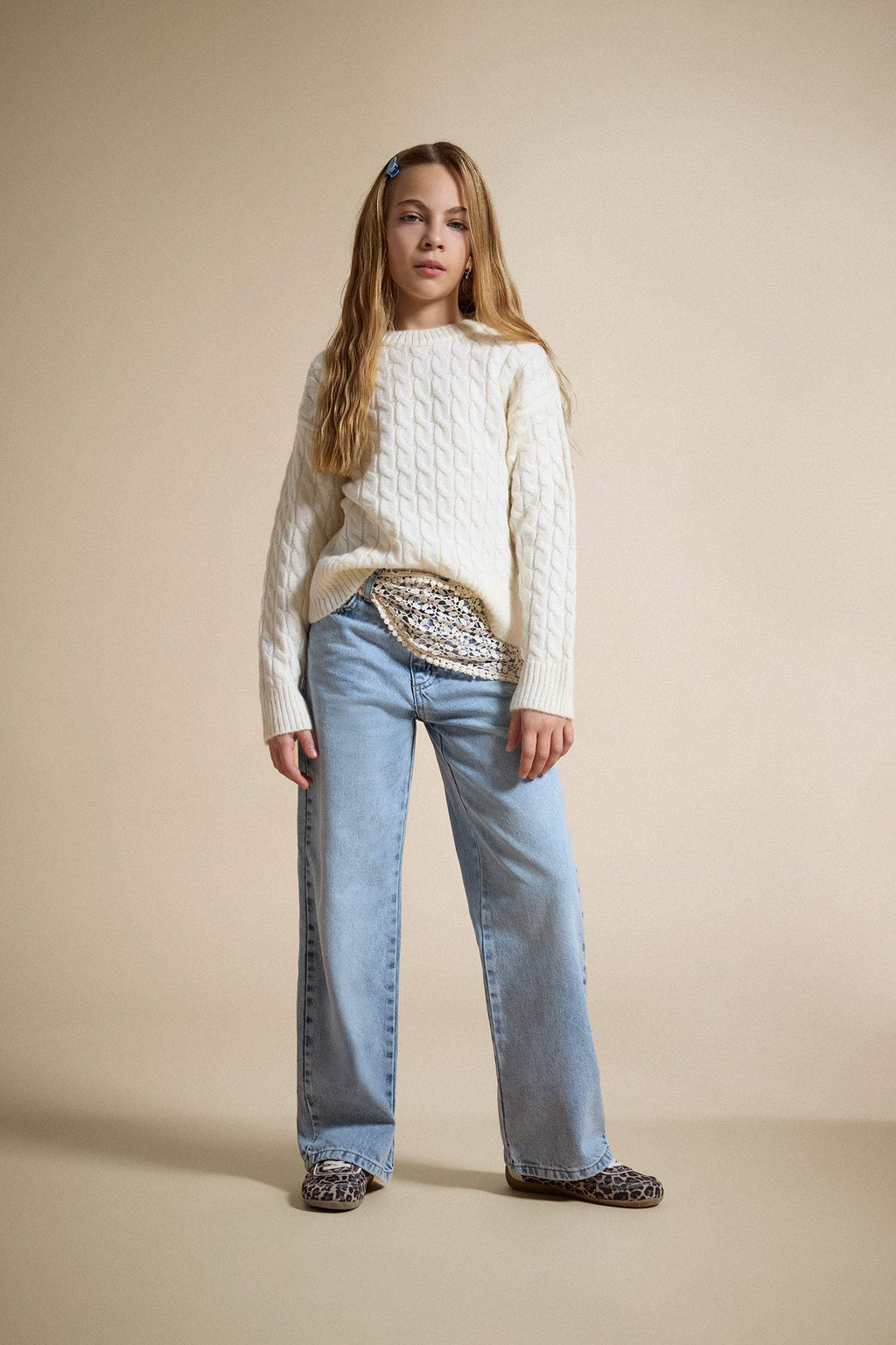 Girls Crew Neck Knitted Sweater