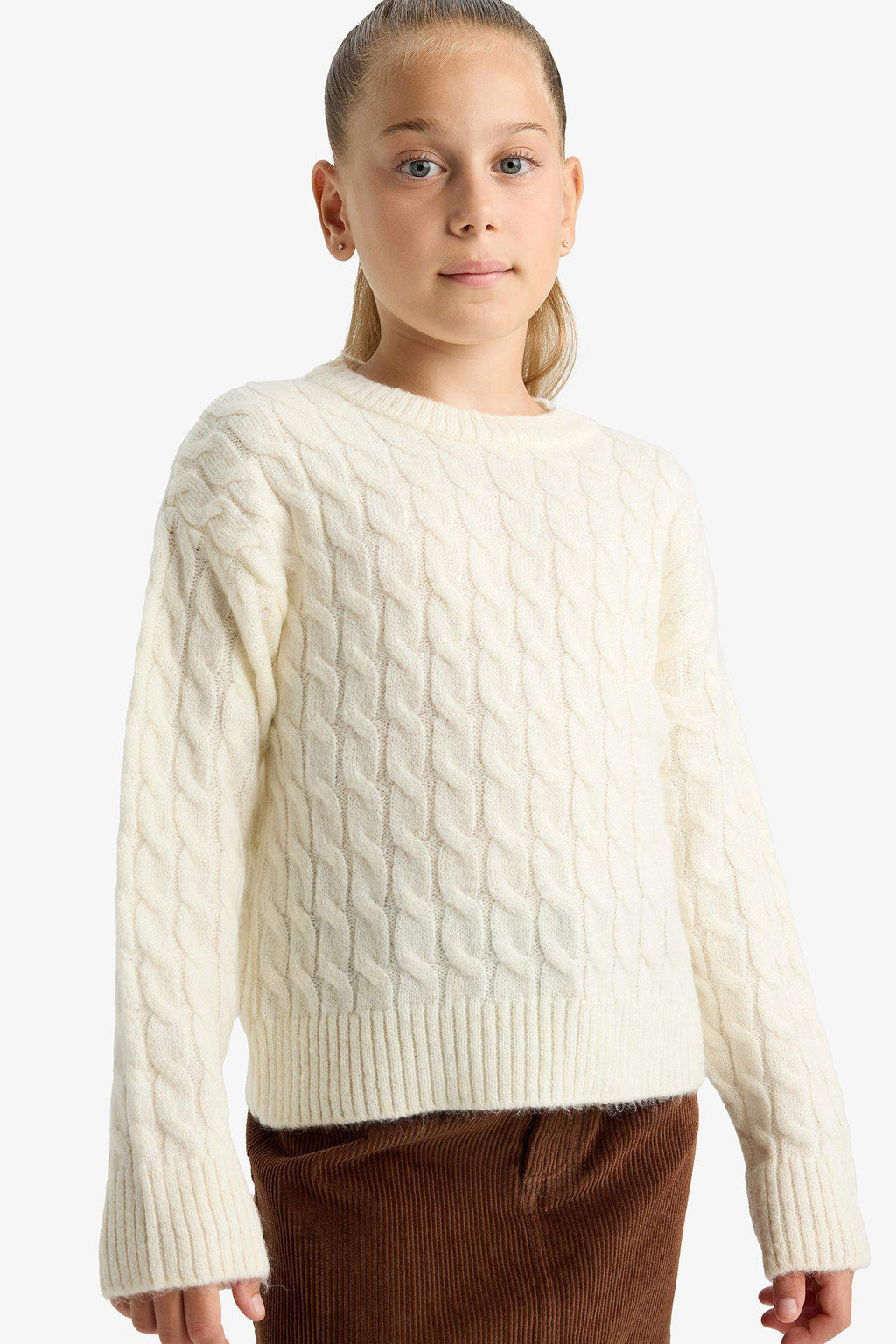 Girls Crew Neck Knitted Sweater