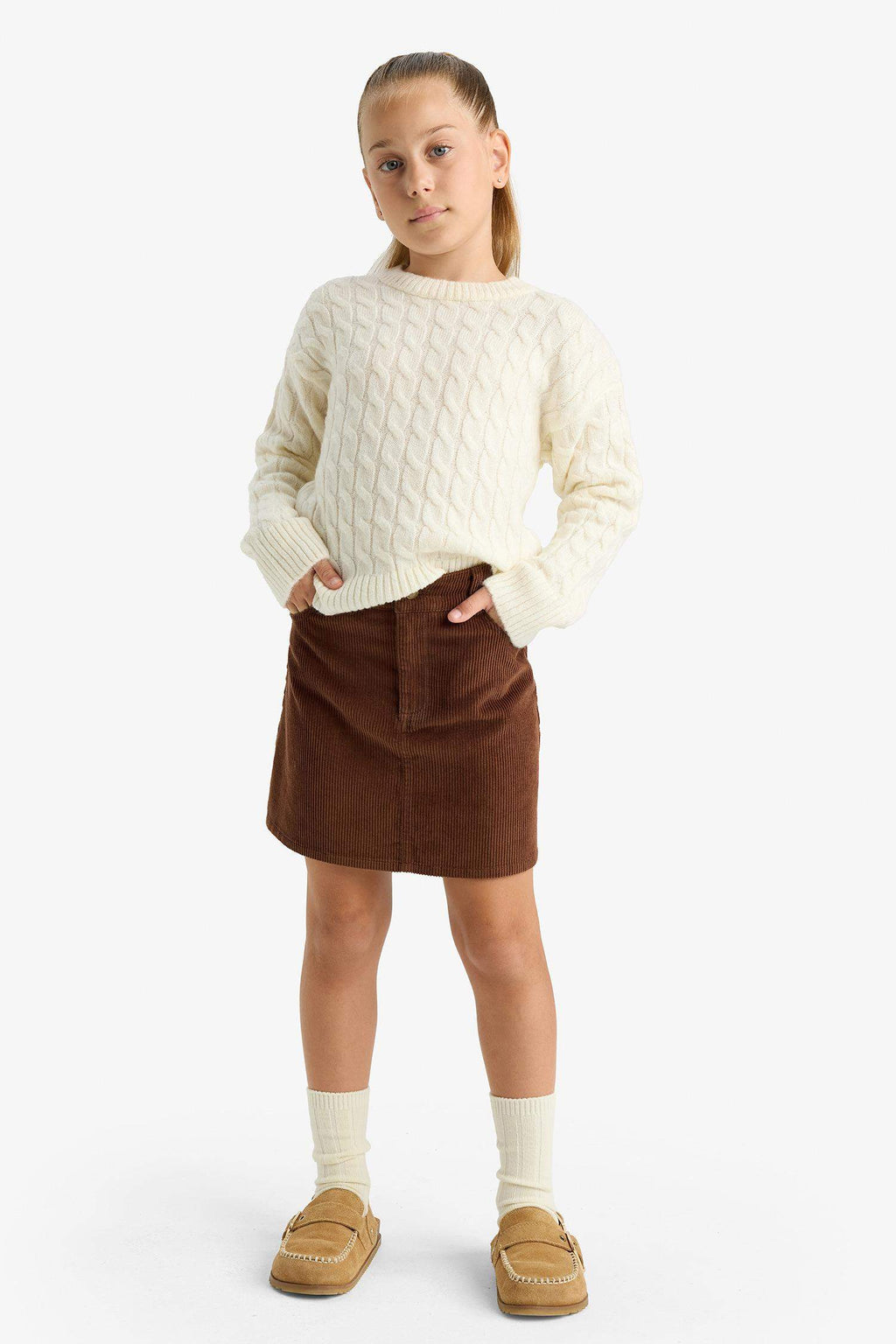 Girls Crew Neck Knitted Sweater