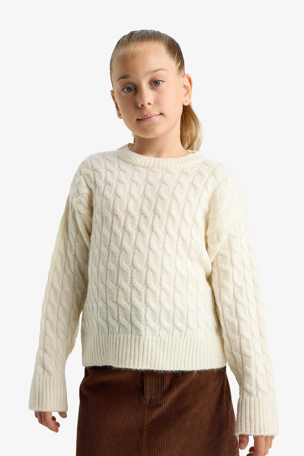 Girls Crew Neck Knitted Sweater