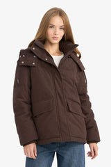 Regular Fit Hooded Velvet Jacket