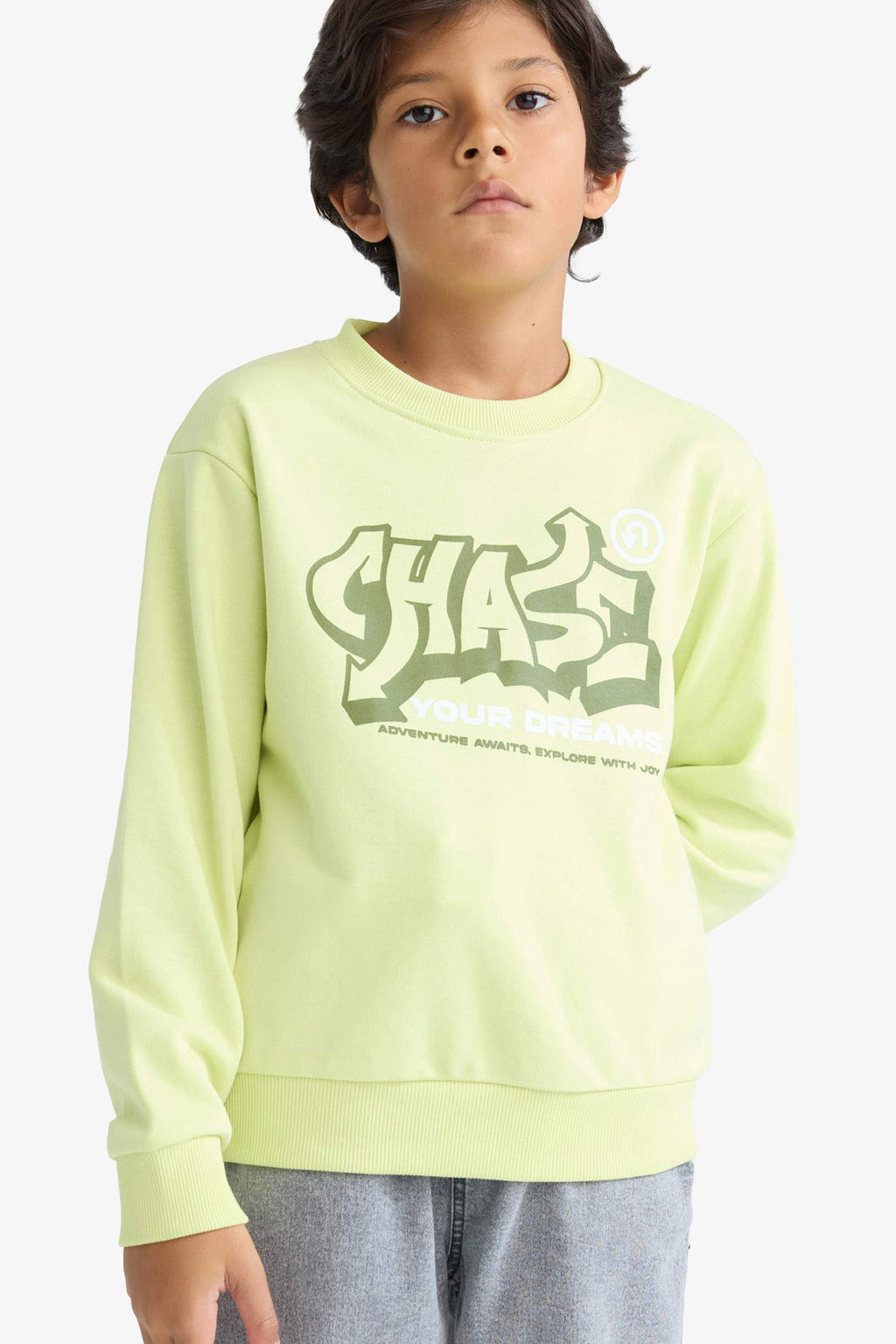 Boys Crew Neck Printed Sweatshirt