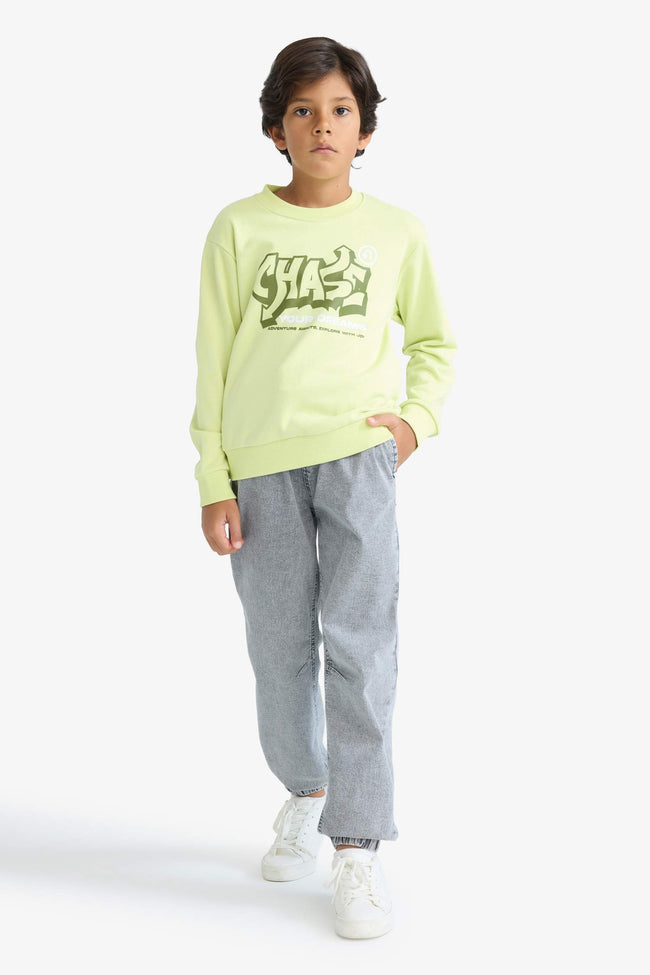 Boys Crew Neck Printed Sweatshirt Main Image