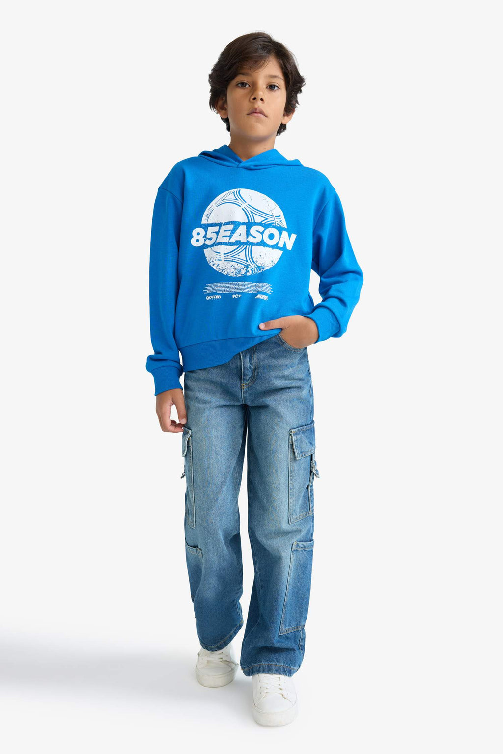 Boys Hooded Printed Sweatshirt