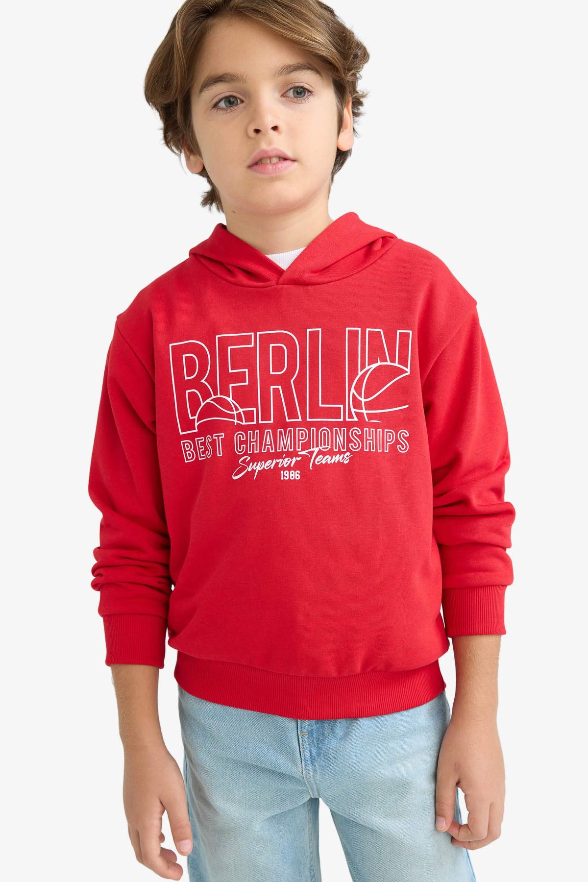 Boys Hooded Printed Sweatshirt