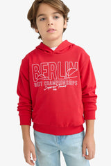 Boys Hooded Printed Sweatshirt