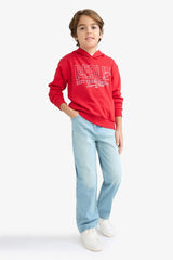 Boys Hooded Printed Sweatshirt