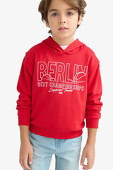 Boys Hooded Printed Sweatshirt