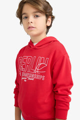 Boys Hooded Printed Sweatshirt