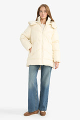 Relax Fit Hooded Zip-Up Puffy Parka