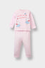 Baby Girl Pajama Set Rabbit Printed Long Sleeve Combed Cotton Top and Long Bottoms