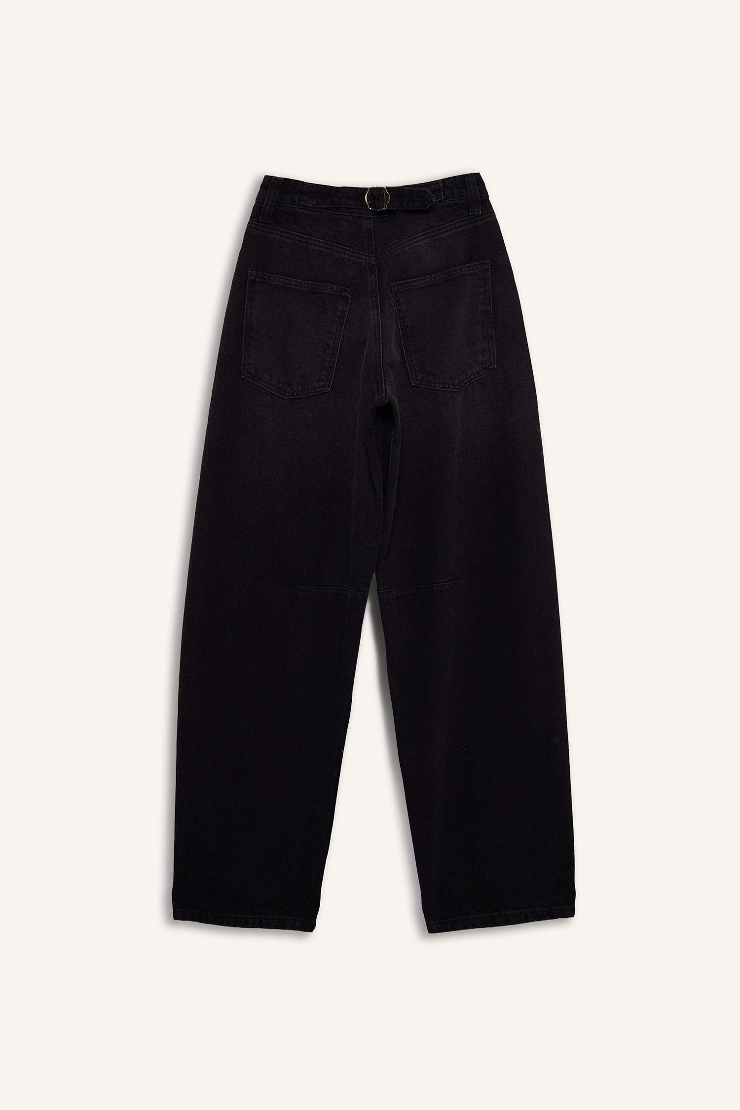 Baggy Fit High Waist Straight Leg Long Jeans