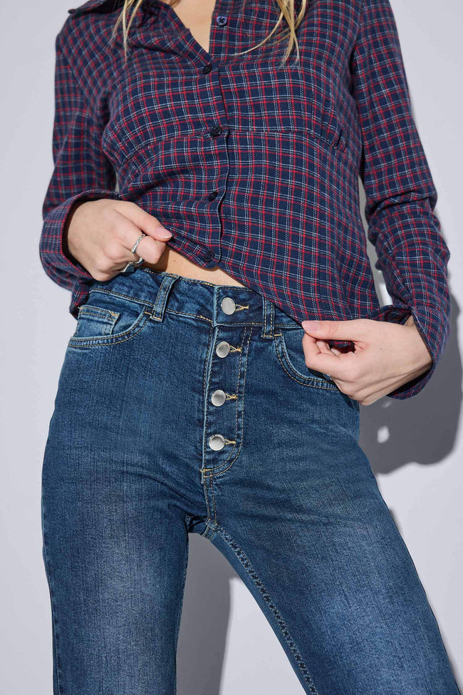 Mia Flare Fit Regular Waist Long Jeans Main Image