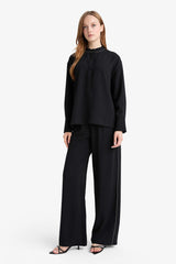 Wide Leg Wide Leg Crepe Trousers