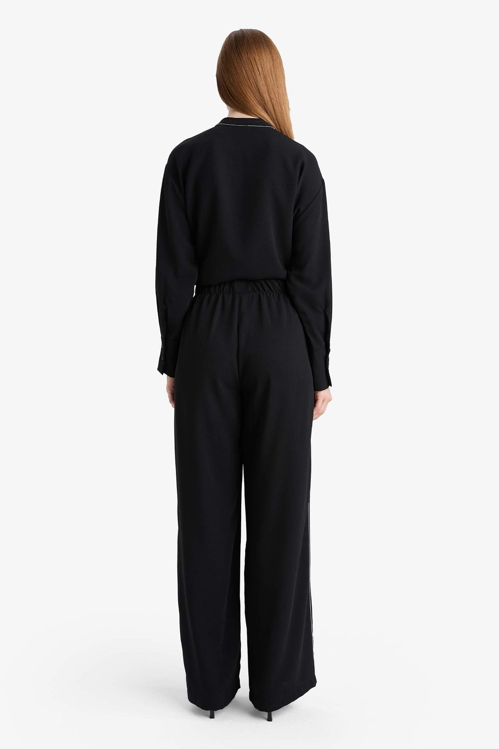 Wide Leg Wide Leg Crepe Trousers