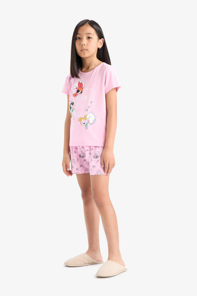 2 Piece Regular Fit Powerpuff Girls Licensed Knitted Pyjamas Main Image