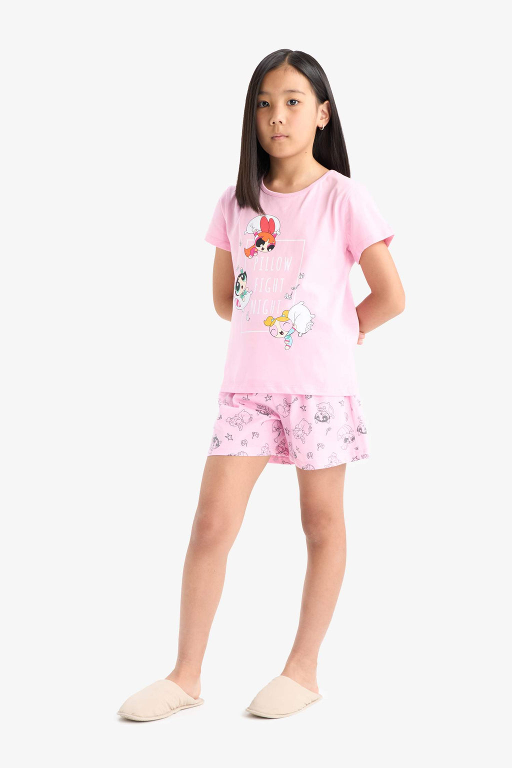 2 Piece Regular Fit Powerpuff Girls Licensed Knitted Pyjamas