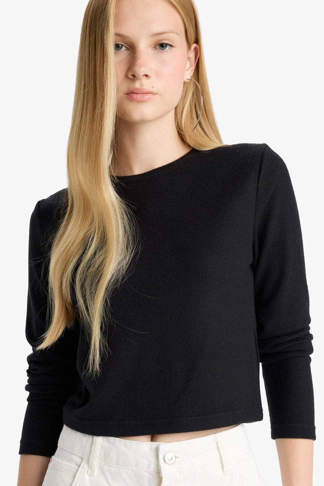 Slim Fit Long Sleeve Crew Neck T-shirt Hover Image