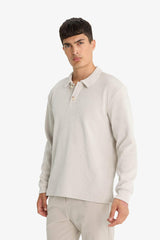 Regular Fit Polo Neck Sweatshirt