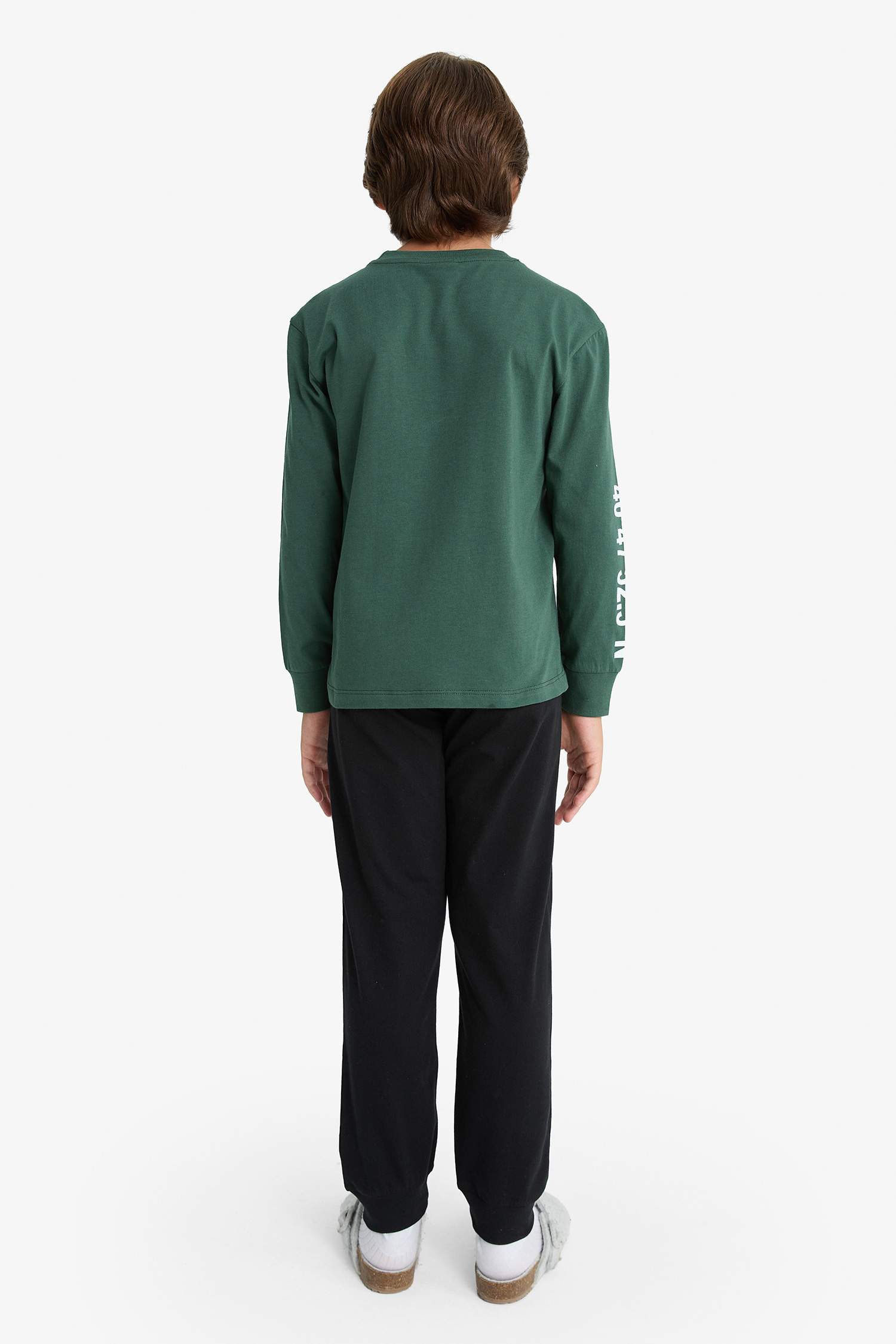 Boys Pajama Set Printed Long Sleeve Top and Long Bottom