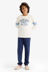 Boys Pajama Set Printed Long Sleeve Top and Long Bottom