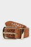 Women Rectangular Buckle Faux Leather Jean Belt