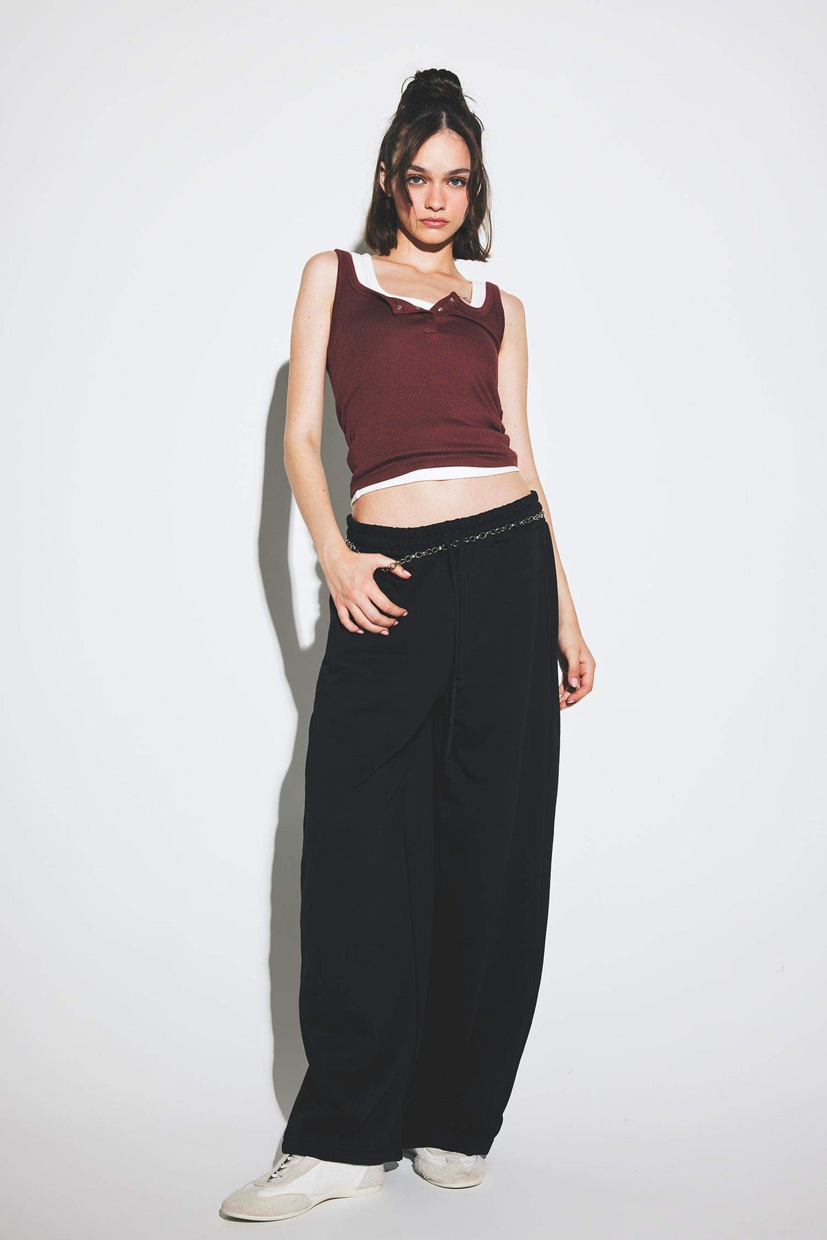 Cool Barrel Fit Wide Leg Sweatpants with Tie Waist