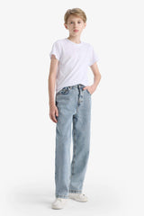 Boy's Loose Fit Straight Leg Jean Trousers