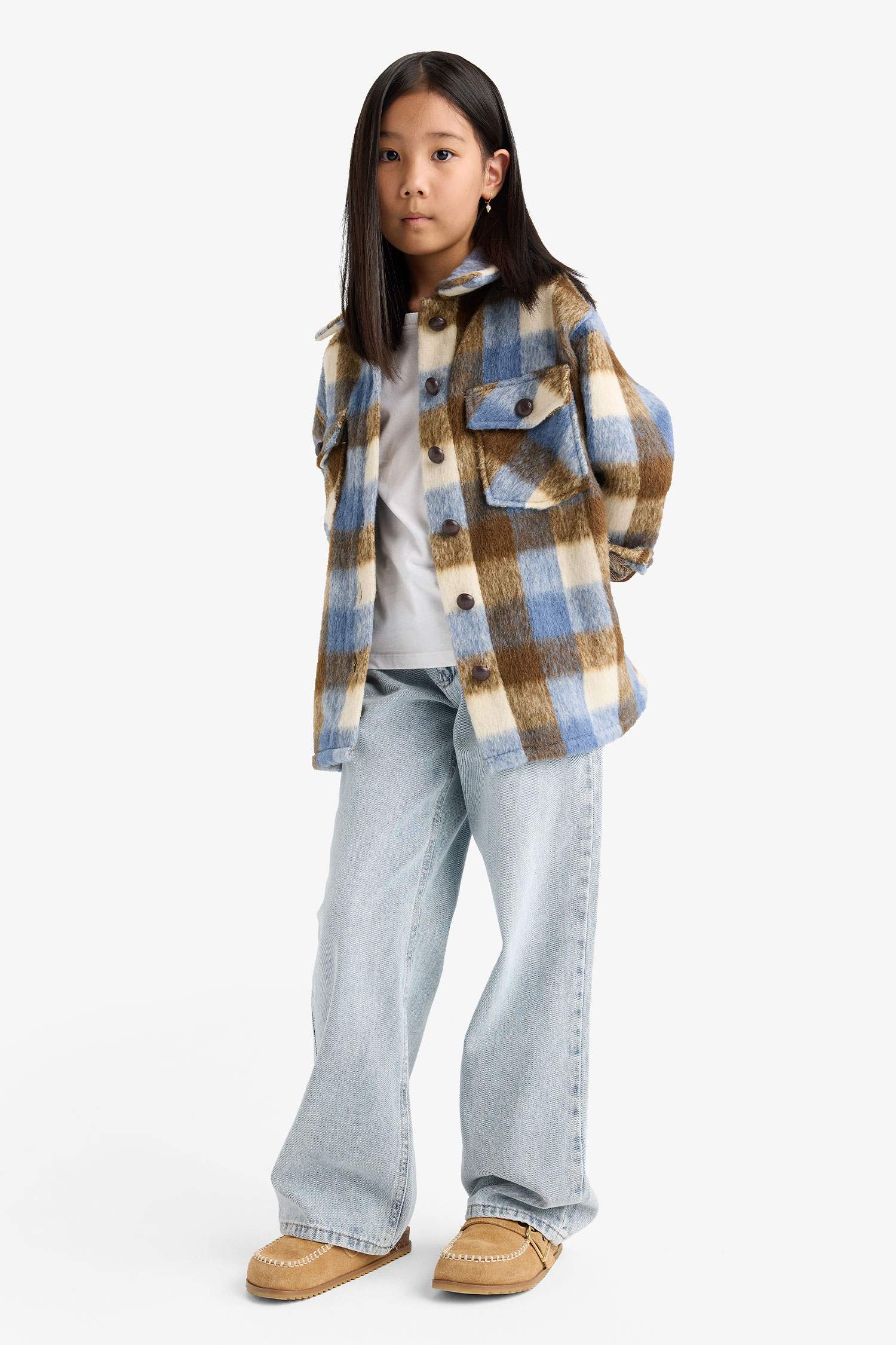 Checked Long-Sleeved Shirt For Girls