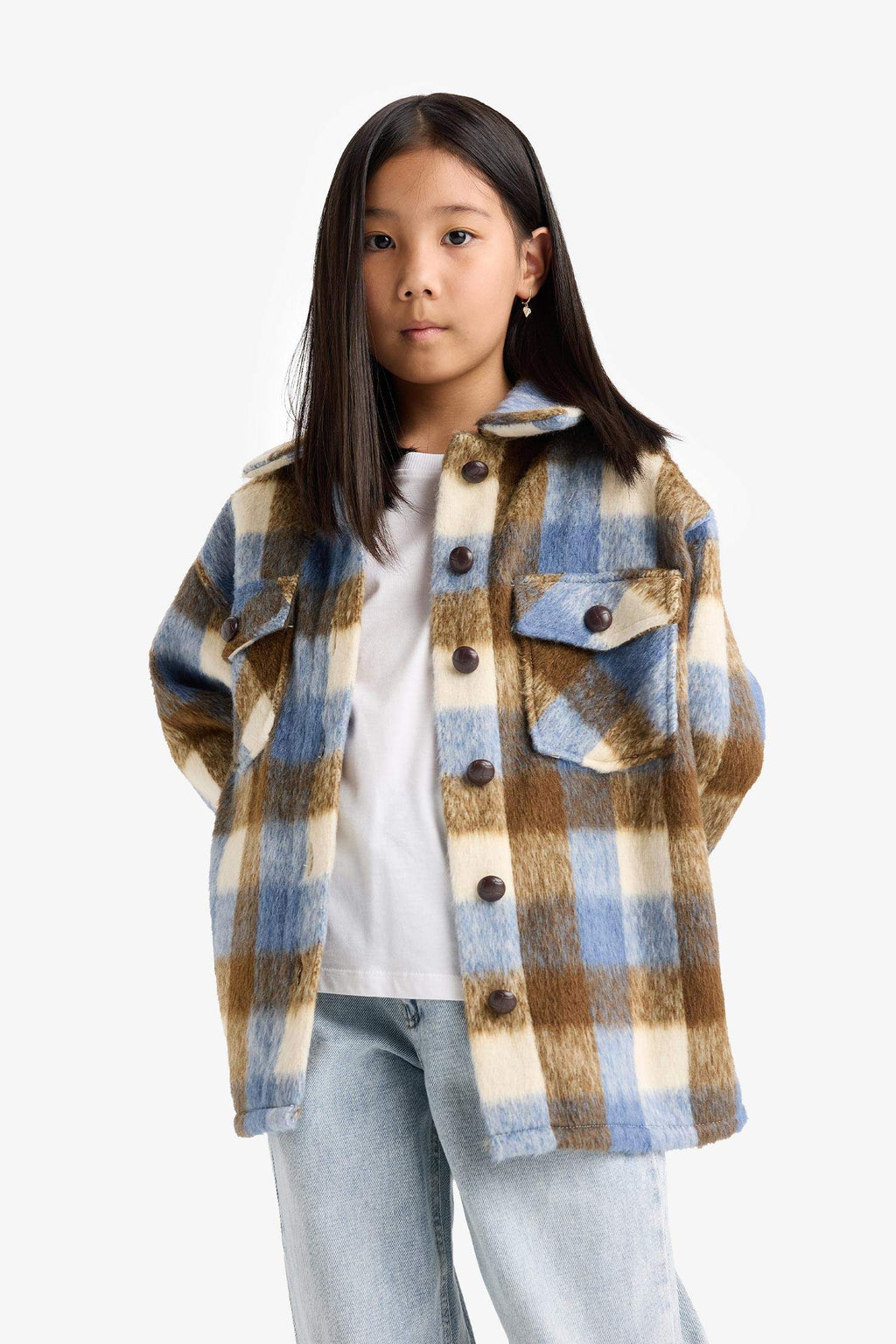 Checked Long-Sleeved Shirt For Girls