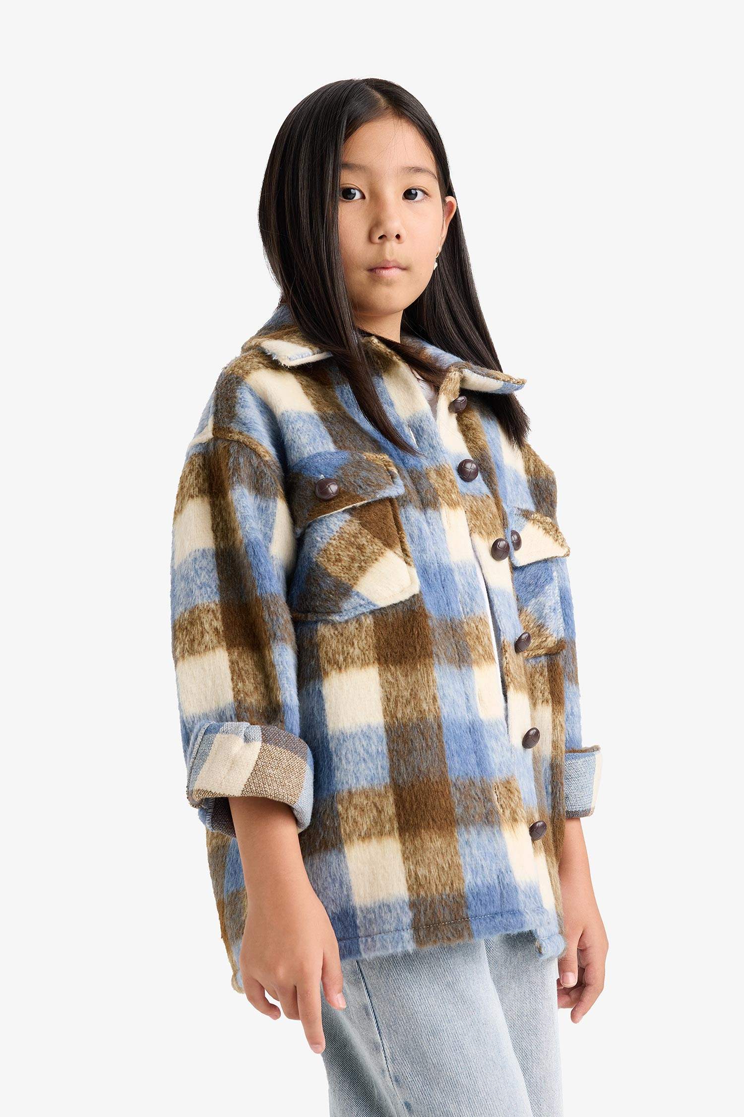 Checked Long-Sleeved Shirt For Girls