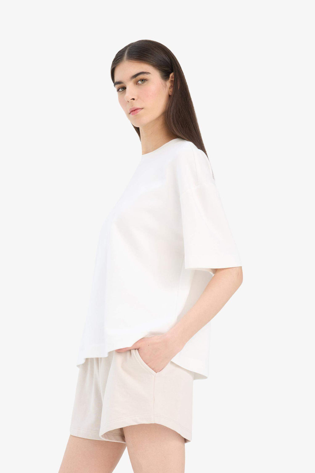 Relax Fit Flexible Waist Lace-Up Bermuda Shorts