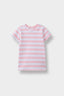 Baby Girl Crew Neck Ribbed Camisole Striped Short Sleeve T-Shirt