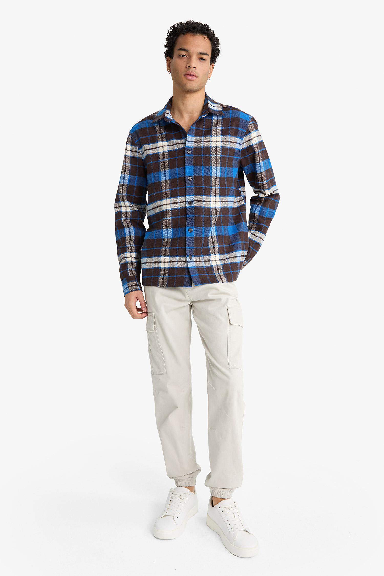 Regular Fit Polo Collar Lumberjack Long Sleeve Shirt