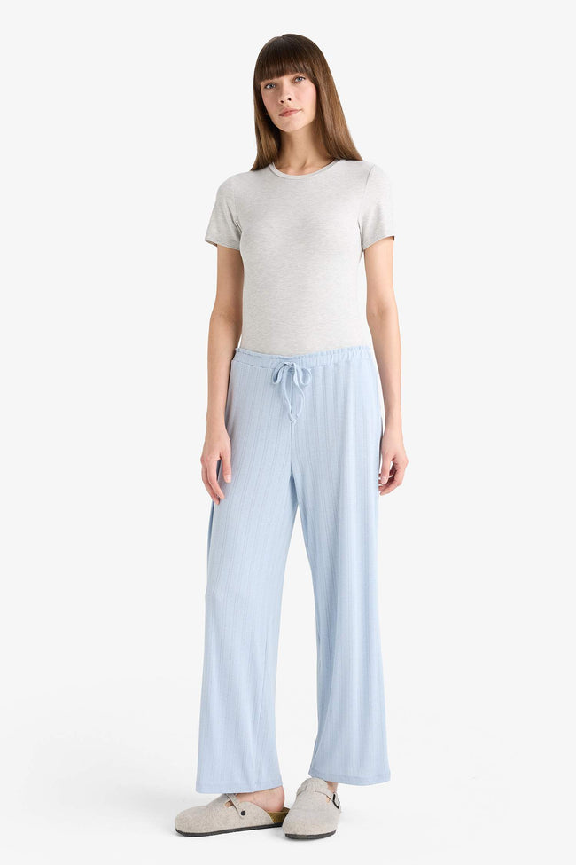 Regular Fit Pajama Bottoms with Elastic Waistband Hover Image