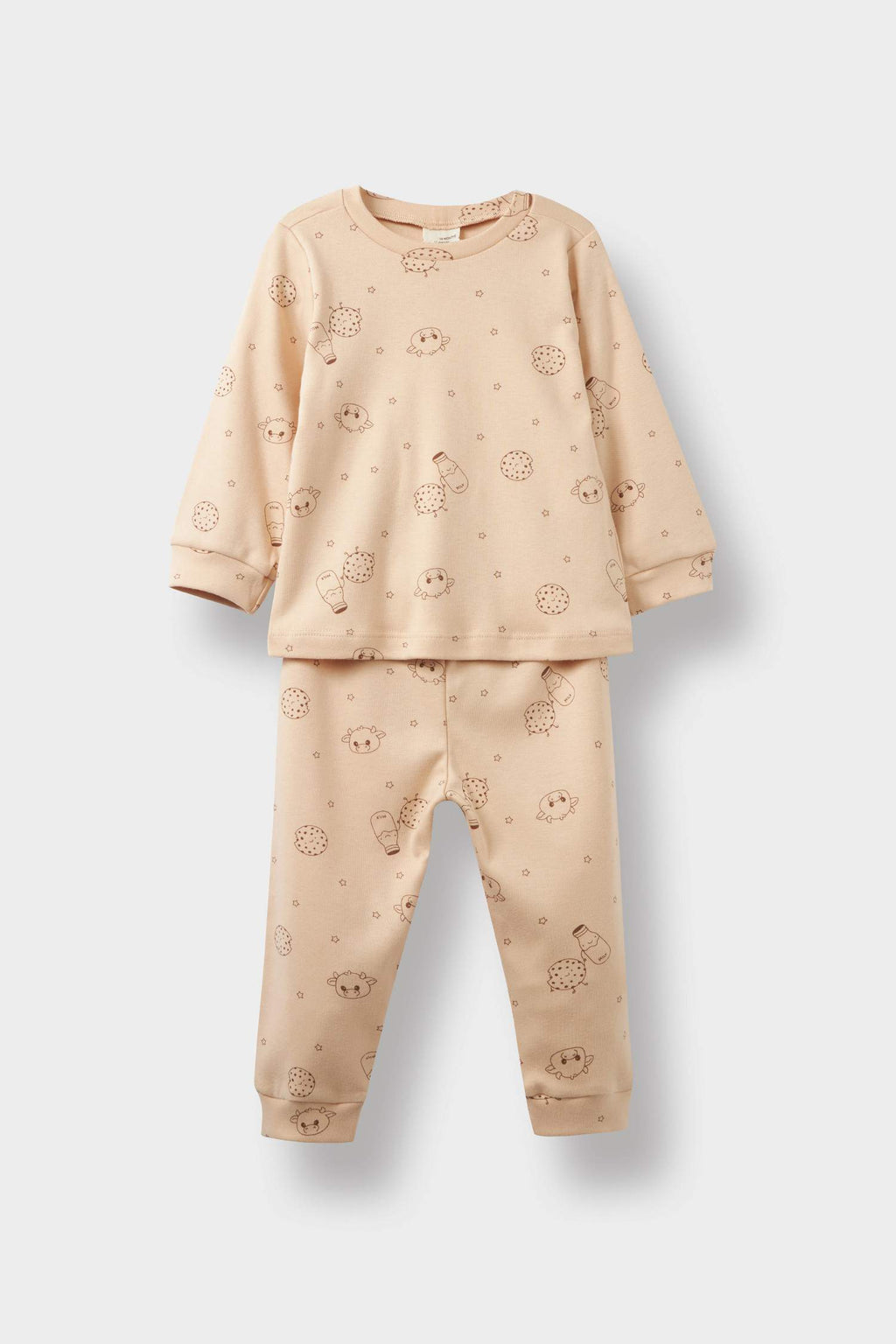 Baby Boy Pajama Set Patterned Combed Cotton Long Sleeve Top Long Bottom