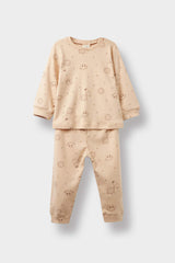 Baby Boy Pajama Set Patterned Combed Cotton Long Sleeve Top Long Bottom