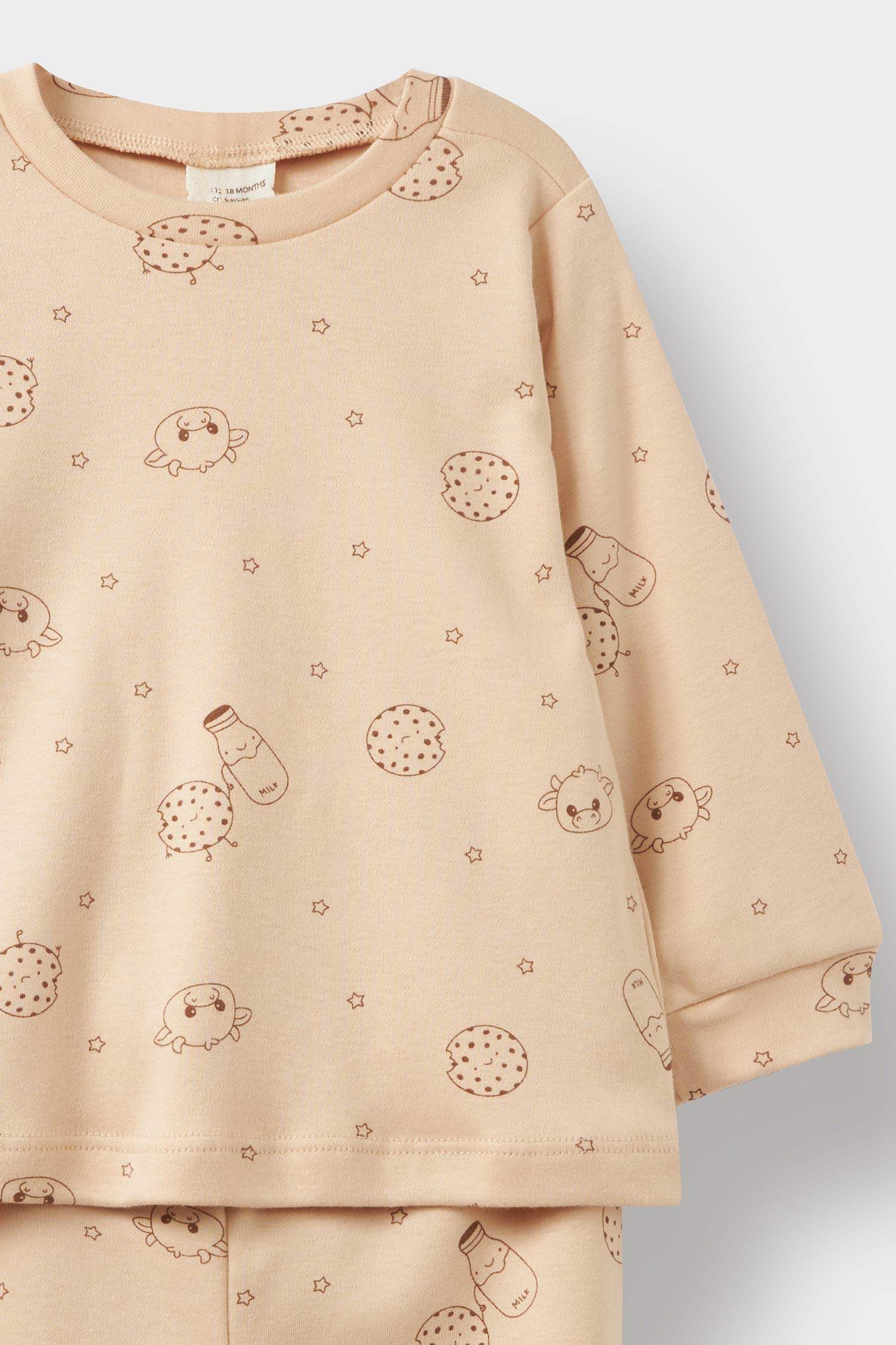 Baby Boy Pajama Set Patterned Combed Cotton Long Sleeve Top Long Bottom