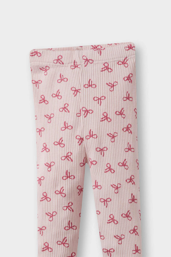 Baby Girl Patterned Straight Leg Ribbed Camisole Leggings Main Image