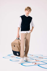 Boys V-Neck Basic Plain Knit School Sweater