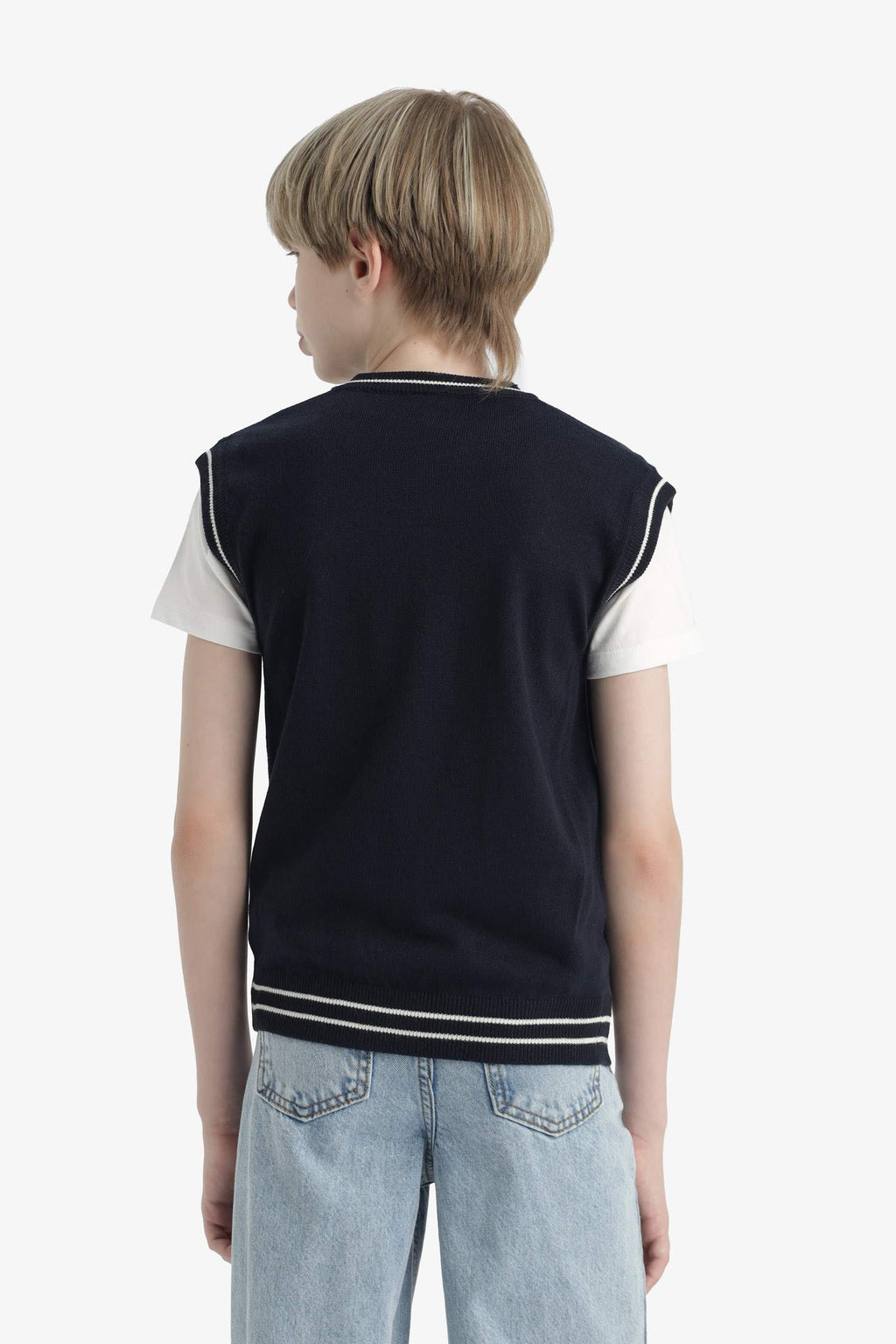 Boys V-Neck Knitted School Sweater