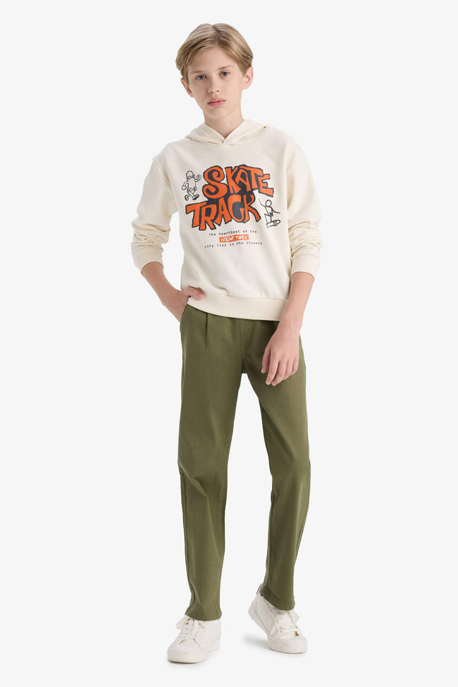 Boy Regular Fit Straight Leg Gabardine Trousers Main Image