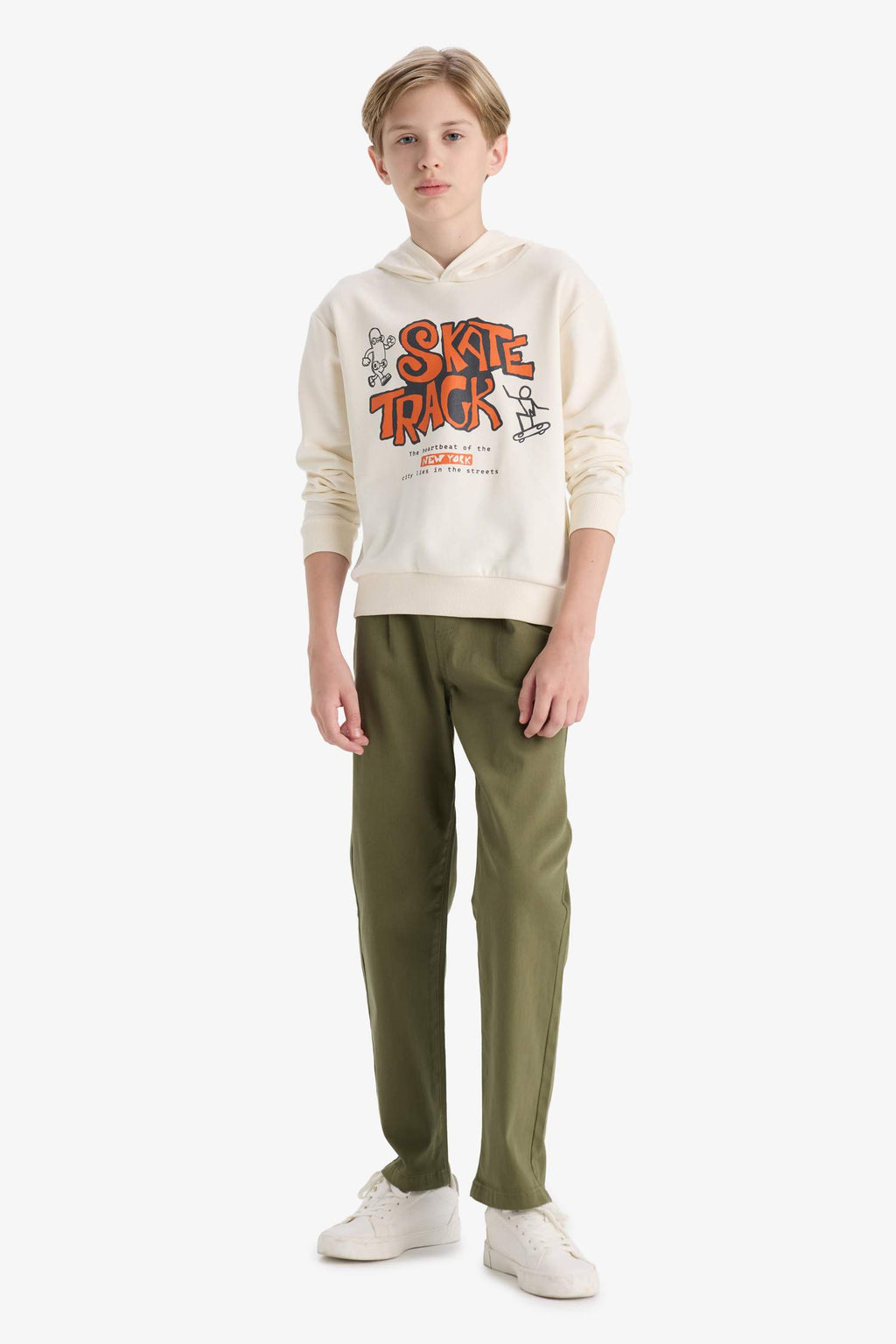 Boy Regular Fit Straight Leg Gabardine Trousers